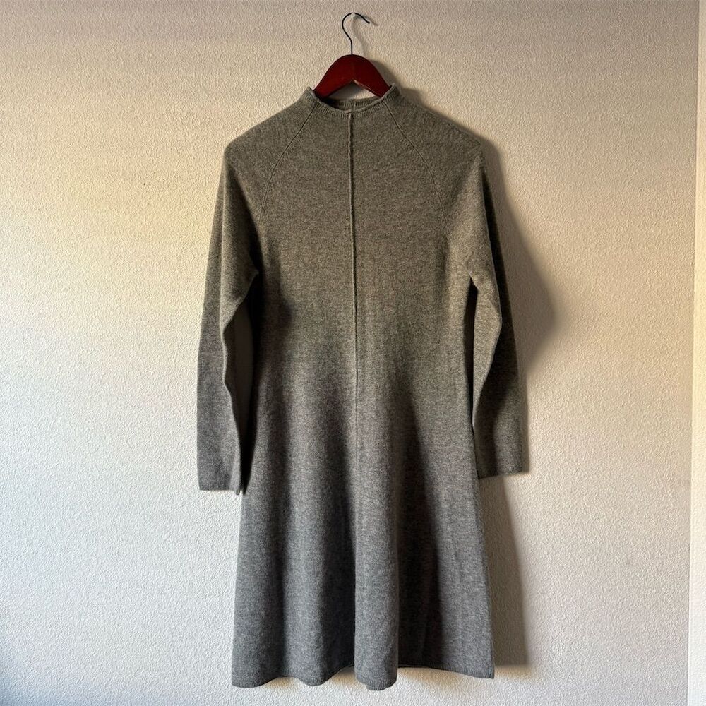 SUNDANCE 100% Cashmere Gray Long Sleeve Knee Length Minimalist Lagenlook Dress